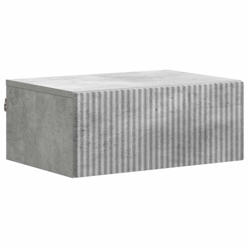 VidaXL vidaXL Wall-Mounted Bedside Cabinet with Drawer 2 pcs Concrete Grey 2