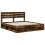 VidaXL vidaXL Bed Frame Smoked Oak 180 x 200 cm Solid Pine Wood 4