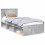 VidaXL vidaXL Bed Frame Concerte Grey 90 x 190 cm Solid Pine Wood 4