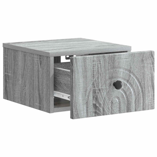 VidaXL vidaXL Wall-Mounted Bedside Cabinet 2 pcs Grey Sonoma Engineered Wood 1