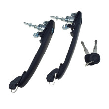 1 Pair Left Right Front Door Exterior Handles with Key 6K0837205 6K0837206 for Sharan Alhambra