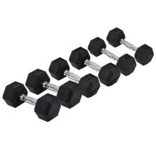 Rubber Dumbbell Set: 2x5kg, 2x6kg, 2x8kg