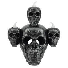 Halloween Horror Schedel Hoofdlamp Pompoen Lamp Elektronische Kaarslamp Spookhuis Decoraties Woondecoratie Zilver