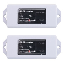 2X 1 Tot 2-Poorts POE-Extender 100 Mbps IEEE 802.3Af/At Standard 48V voor NVR IP-Camera POE Verlengt 100 Meter voor POE-Bereik