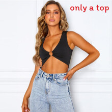 (Black,M)Blusa feminina de verão sem mangas com padrão oco e cor sólida para visual moderno