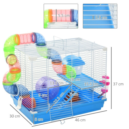 2-Tier Hamster Cage with Handle & Accessories 2