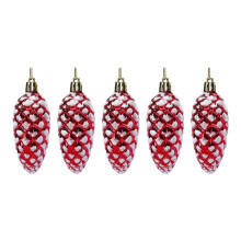 Red Christmas Tree Decoration Pendant Accessories Wedding New Year'S Window Decoration Pendant,Long Pine Cone