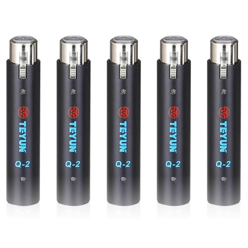 5X TEYUN Q2 Microphone Dynamic Preamplifier 28Db Gain Dynamic Mic Amplifier 48V Metal Structure Q-2 for Live