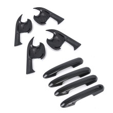 Car Exterior Door Handle Cover+Door Bowl Cover Trim for RAV4 2020-2025 Exterior Accessories Carbon Fiber Pattern