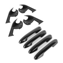 Car Exterior Door Handle Cover+Door Bowl Cover Trim for RAV4 2020-2025 Exterior Accessories Black