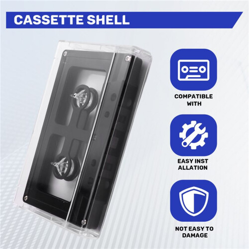 Open Audio Cassette Shell Case for DIY Reel to Reel Cassette Tape Plastic Shell Black 1