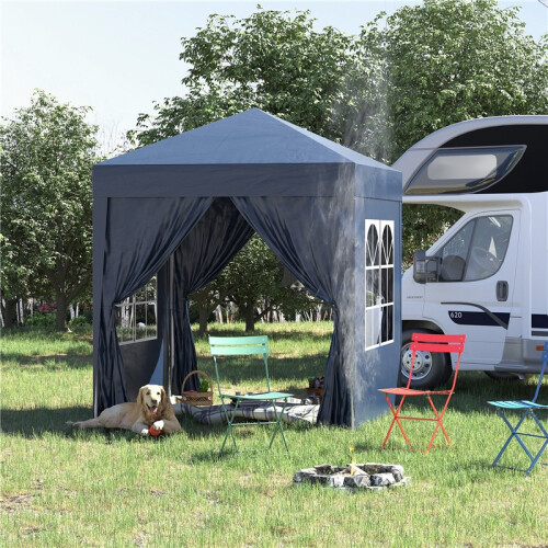 2x2m Pop-Up Gazebo with Sidewalls & Windows 1