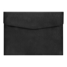 PU Leather A4 File Folder Document Holder Waterproof Portfolio Envelope Folder Case with Snap Closure(Black)