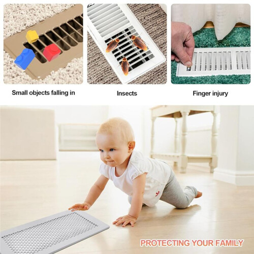 2 Peças de Capa de Ventilação de Piso de Silicone, Capas Protetoras de Ventilação de Ar para Bebês, Registros de Piso Adequados 4 X 10 Polegadas 2