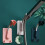 Punch-Free Shower Bracket Fixing  Bathroom Sprinkler  Shaking  Bracket Shower Fixing Bracket with Hook Green 2