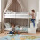 Noa and Nani Oleana Shorty Bunk Bed with Spacesaving Storage Staircase in White 2