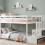Noa and Nani Oleana Shorty Bunk Bed with Spacesaving Storage Staircase in White 1