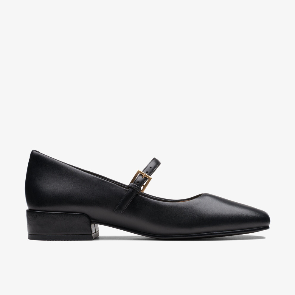 Clarks (Standard, 4.5 (Adults')) Seren30 Buckle Black Leather