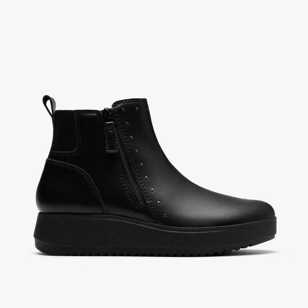 Clarks (Standard, 7 (Adults')) Zylah Willow Black Leather