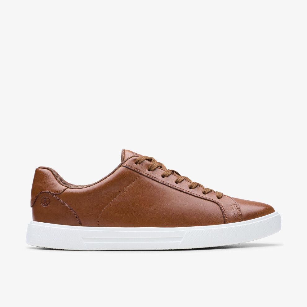 Clarks Men's Brown Romsey Lace Tan Leather Trainers, Lace Up In | Size: 7.5/Standard Fit - Image 2