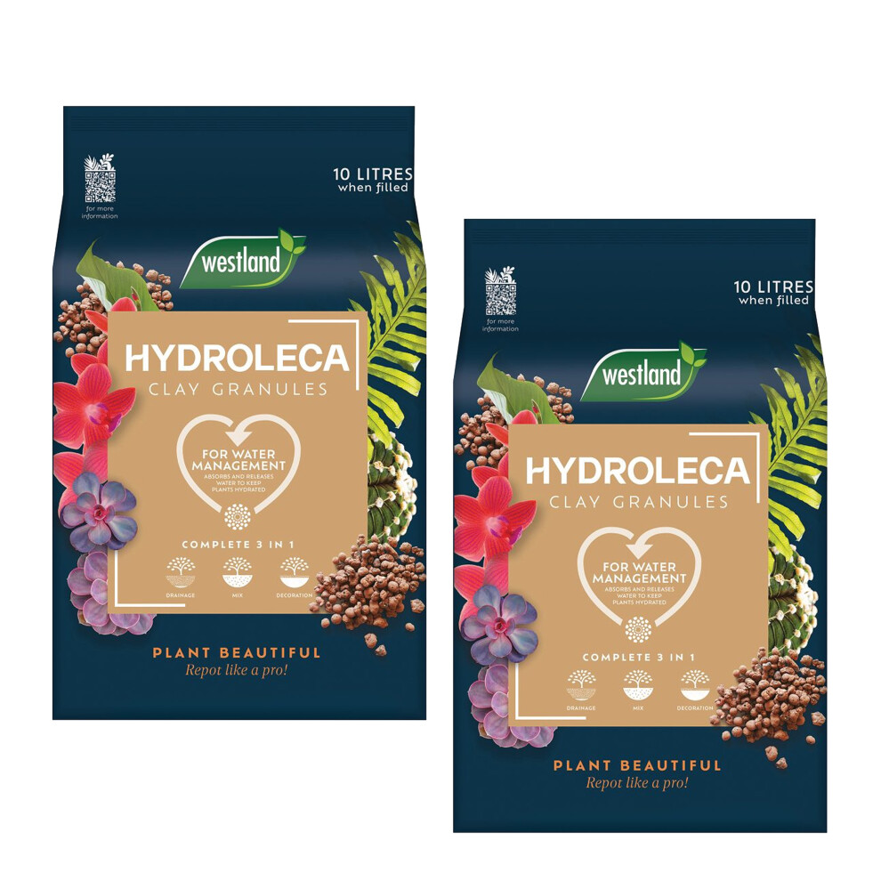 Westland Hydroleca Clay Granules 10L Pack Of 2