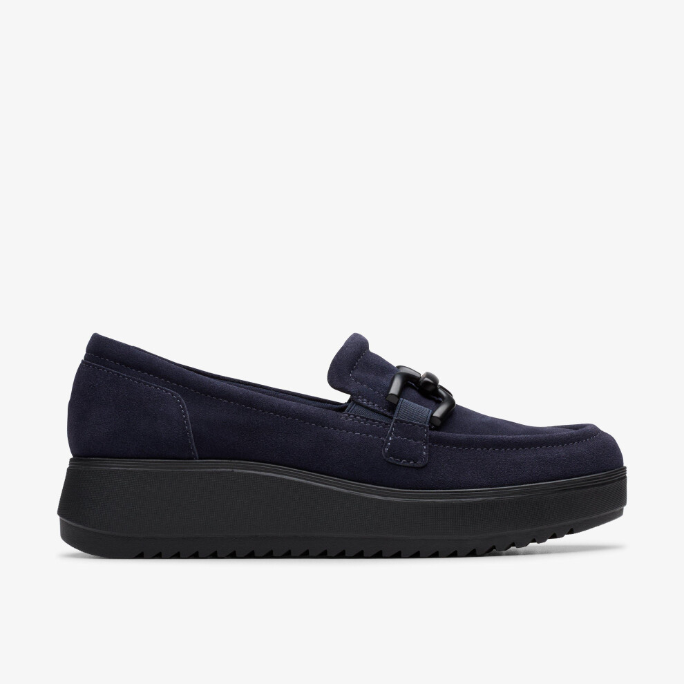 Clarks (Standard, 6 (Adults')) Zylah Top Navy Suede