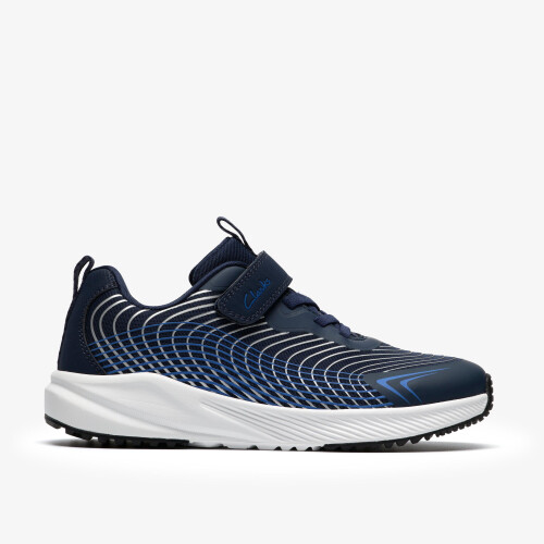 Clarks (Wide, 1 (Children's)) Deyes Dash K Navy/Blue