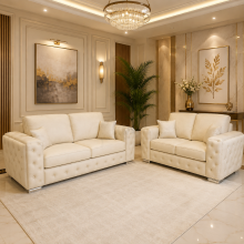 (Armchair, Chocolate) Chesterfield Madrid Sofa Dapple Fabric 2 Seater 3 Seater 5 Seater Corner Sofa Modern Living Room Furniture