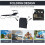 Folding Reclining Sun Lounger with Shade (Black) 5