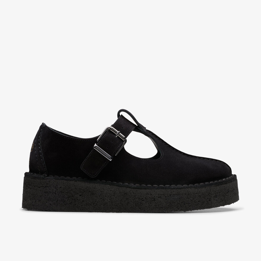 Clarks (Standard, 4 (Adults')) Trekwedge Tbar Black Sde