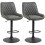Retro Bar Stools Set of 2, Dark Grey, Adjustable & Swivel 1