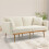 (White Teddy, Teddy) GOMYWAY Velvet 2-Seater Sofa, Adjustable Backrest 1