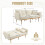(White Teddy, Teddy) GOMYWAY Velvet 2-Seater Sofa, Adjustable Backrest 2