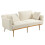 (White Teddy, Teddy) GOMYWAY Velvet 2-Seater Sofa, Adjustable Backrest 5