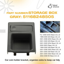 Auto Mittelkonsole Wasserbecherhalter Getränkeflaschenhalter Münzablage 51168248505 für 3er Serie E46 98-06 Grau