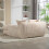 (Beige, Corduroy) Oversized Upholstered Chaise Sofa Bed 5