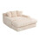 (Beige, Corduroy) Oversized Upholstered Chaise Sofa Bed 8