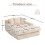 (Beige, Corduroy) Oversized Upholstered Chaise Sofa Bed 9