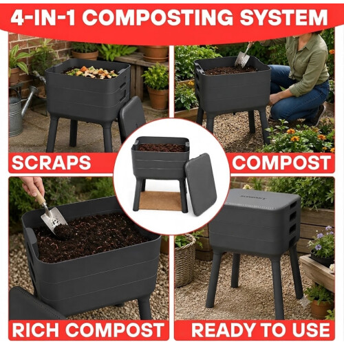 3-Tray Worm Composter Bin with Drainage Tap 2