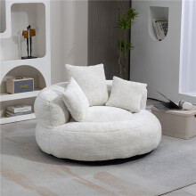 (Beige, Chenille) COOLMORE Lazy Sofa Chair - Beige Chenille