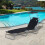 Folding Reclining Sun Lounger with Shade (Black) 2
