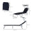 Folding Reclining Sun Lounger with Shade (Black) 3