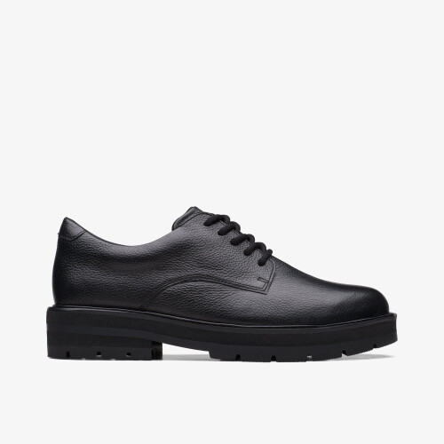 Clarks (Standard, 3.5 (Adults')) Prague Lace Y. Black Leather