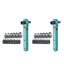 2X 17 en 1 Juego de Llaves para Llaves de Acero Cromo Vanadio Juego de Destornilladores Torx Torque del Zócalo del Trinquete Llave Inglesa Tornillo