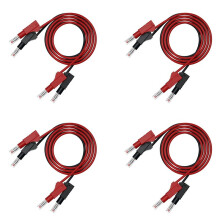 8 Uds. Cables de Prueba MultíMetro Cable Puente LíNea AláMbrica Seguridad 4Mm Conector Tipo Banana Herramienta de Prueba RetráCtil Rojo Negro