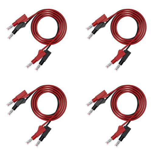 8Pcs Multi-Meter Test Leads Cable Jumper Wire  Security 4mm Banana Plug Retractable Test Tool Red Black
