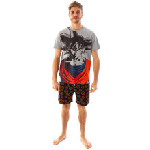 (Large) Dragon Ball Z Short Sleeve Short Leg Pyjama Set (Mens Grey)
