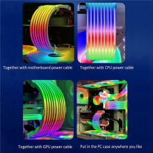 2X Przedłużacz Zasilania RGB Przedłużacz Zasilania ARGB 5V 3Pin Listwa Świetlna LED RGB do Obudowy Komputera