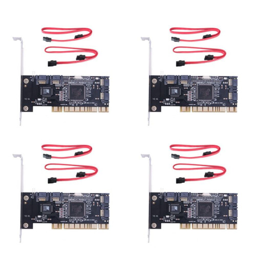 4X 4  PCI   Controller Internal Expansion Card with Two  Cables, for Desktop PC,Support  Hard Drive
