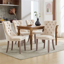 (Beige, Velvet) Modern Velvet Dining Chairs Set of 4